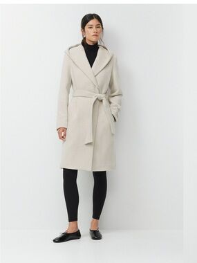 Wilfred Emilie Coat grey Hooded Wrap Belted
